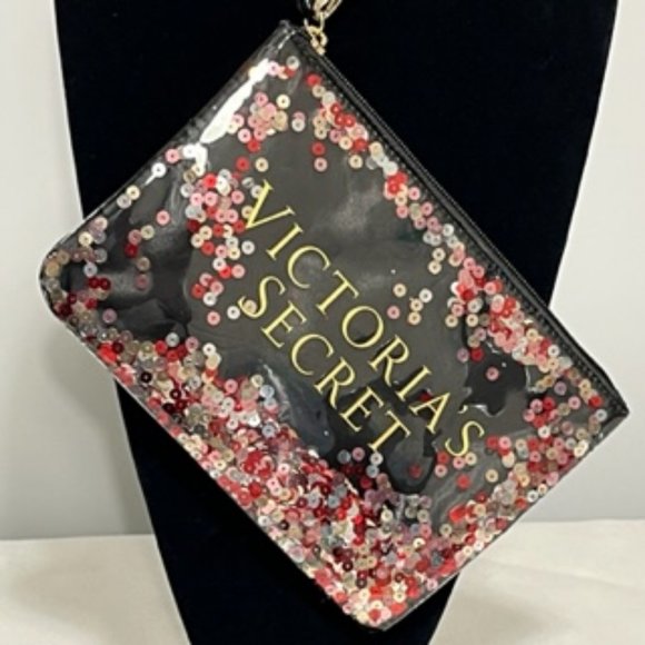 VICTORIA'S SECRET Zippered Confetti Make-up Bag/Wristlet NWOT - Picture 6 of 13